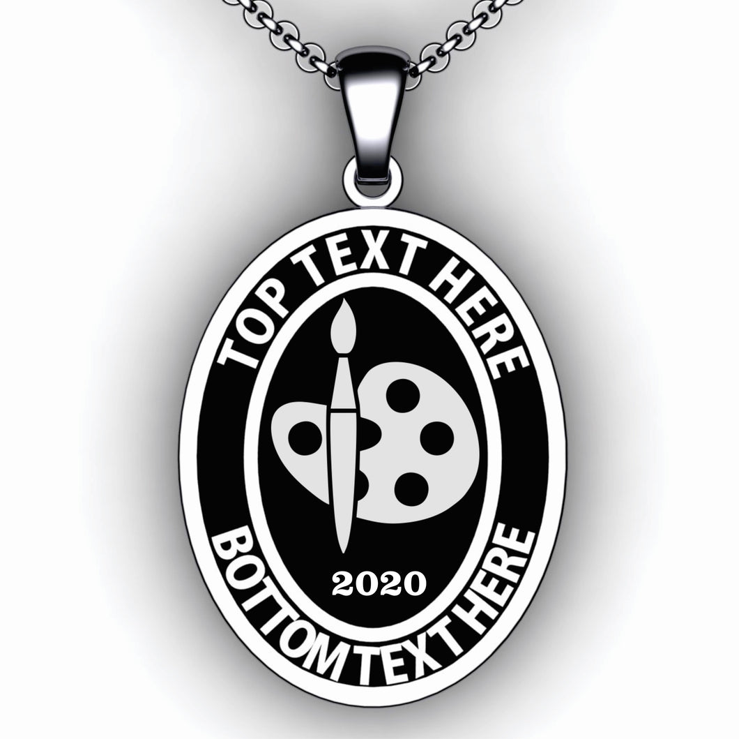 Graduation Oval Necklace - Personalize with Graduation Information