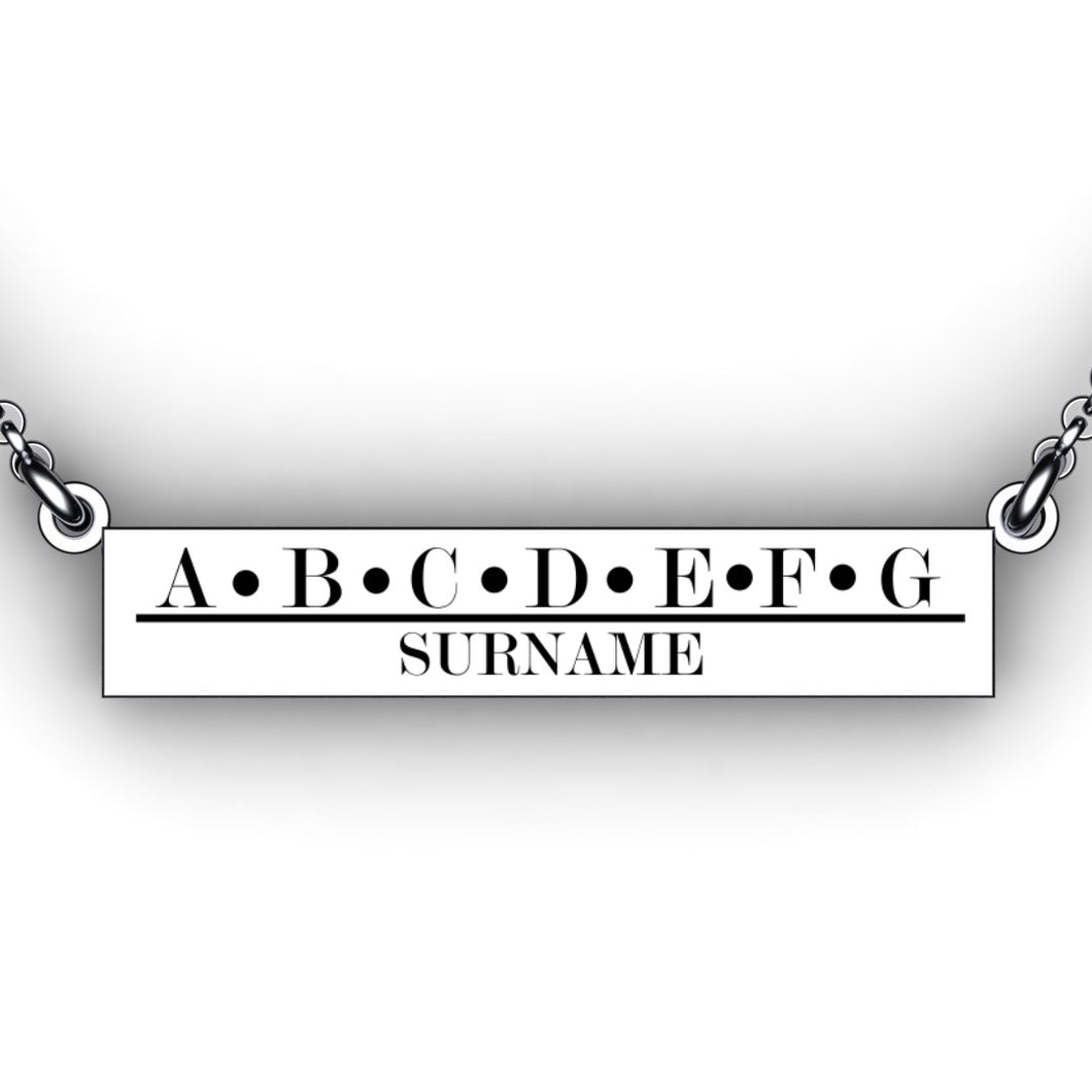 initial necklace in sterling silver - personalized childrens names necklace - bar necklace with engraving - personalized necklace with mom