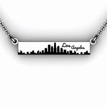 Load image into Gallery viewer, travel necklace city scape with travel quote sterling silver travel jewelry city scene necklace personalize travel jewelry