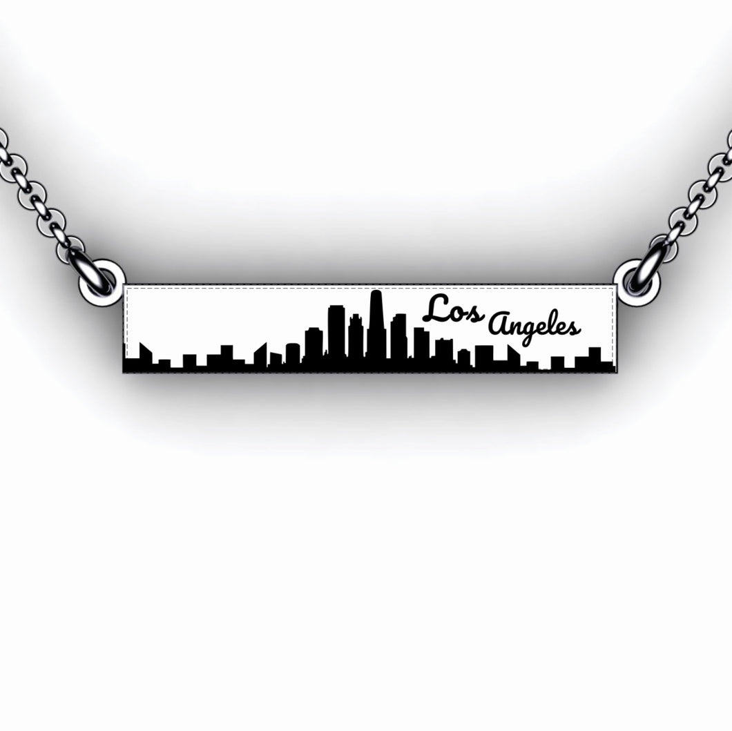travel necklace city scape with travel quote sterling silver travel jewelry city scene necklace personalize travel jewelry