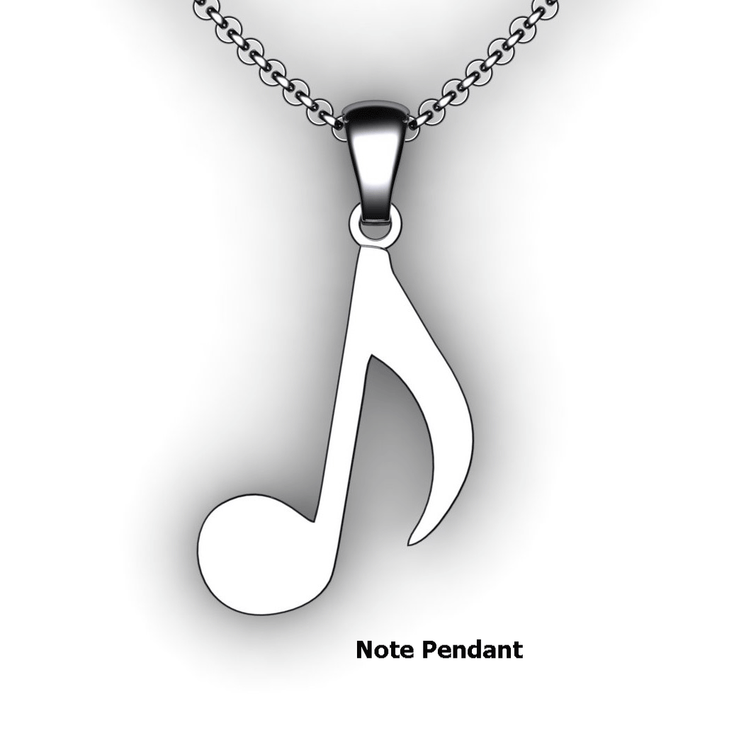 note pendant note necklace single note custom design music jewelry 