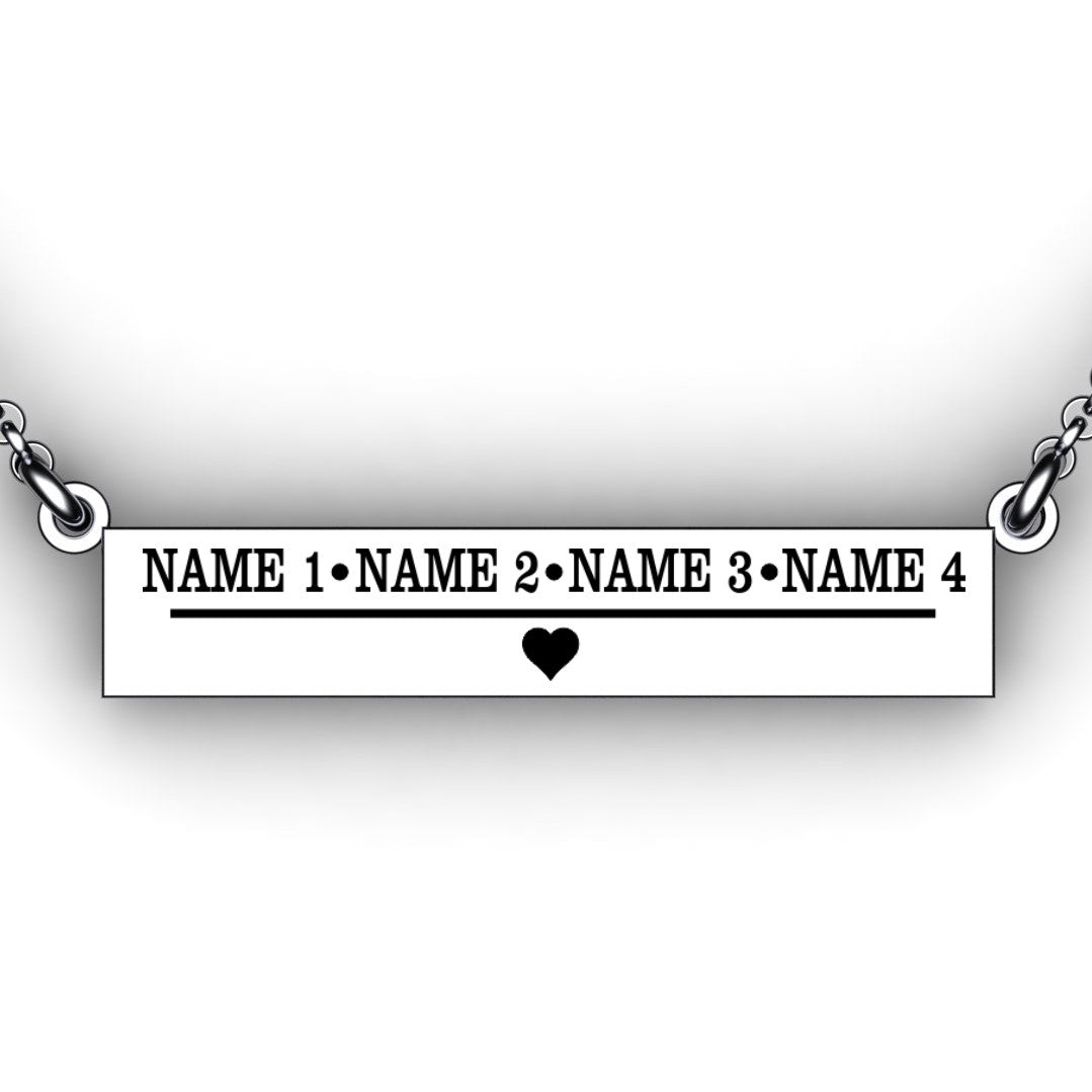 925 Sterling Silver Bar Necklace Personalized Bar - SparklyOneNY