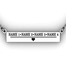 Load image into Gallery viewer, personalized childrens names necklace - bar necklace with engraving - personalized necklace for mom
