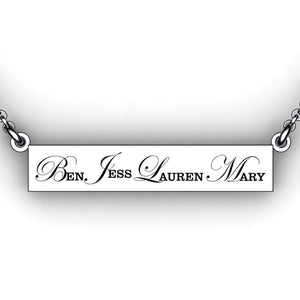 personalized childrens names necklace - bar necklace with engraving - design your own jewelry - personalized necklace for mom
