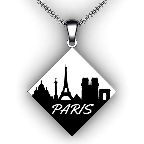 custom city skyline necklace - jewelry creator - personalized necklace - engraving necklaces - embossed necklaces - embossed jewelry