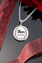 Load image into Gallery viewer, Custom Travel Necklace with Landmark - Oval Precision cut - Personalize with your choice of Landmark and Text