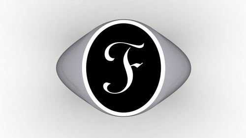 Initial signet ring - enter your initial - choose your font - personalized rings