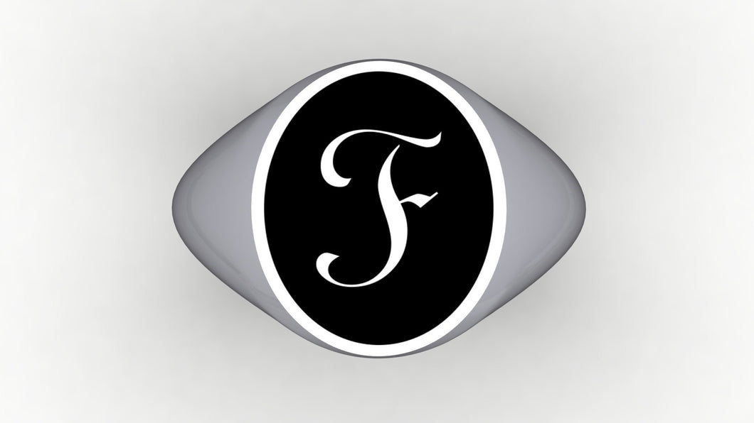 Initial signet ring - enter your initial - choose your font - personalized rings