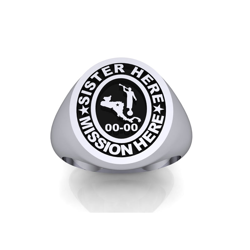 Missionary Signet Ring for Sisters with Moroni and Country or State - Personalize with Missionary Name and Mission