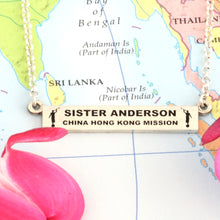 Load image into Gallery viewer, sister missionary - LDS jewelry - bar necklace personalized - lds missionary gift - lds missionary gift ideas - missionary gift ideas