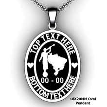 Load image into Gallery viewer, Mission Oval Embossed Pendant with Moroni and Mission Country or State - Personalize with Missionary Name and Mission