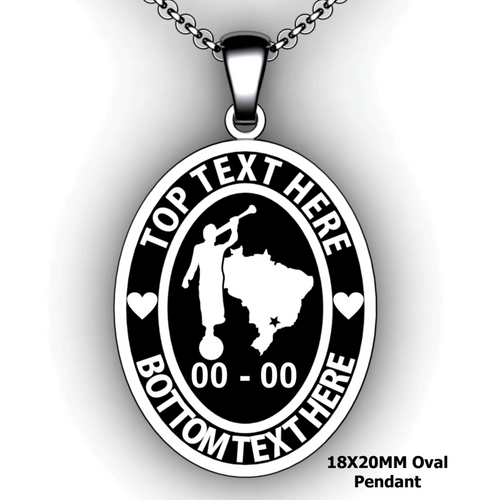 Mission Oval Embossed Pendant with Moroni and Mission Country or State - Personalize with Missionary Name and Mission